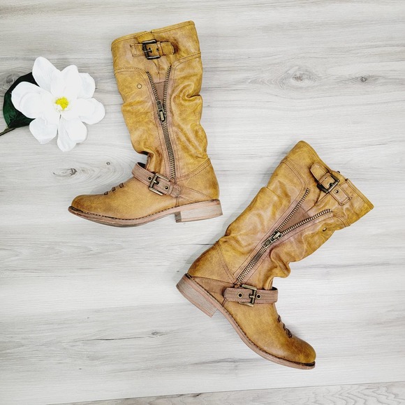 Cathy Jean Shoes - Cathy Jean Faux Leather Mid Calf Boots